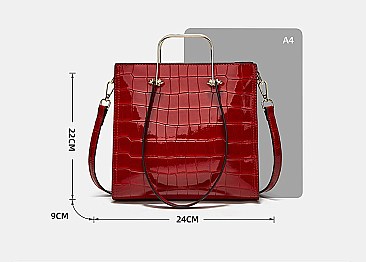 PATENT CROCODILE HIGH QUALITY SATCHEL