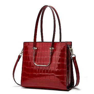 PATENT CROCODILE HIGH QUALITY SATCHEL