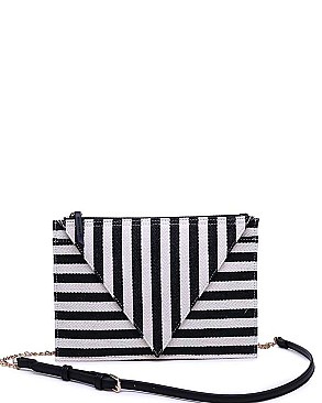 LUXURY BARCELONA TRIANGULAR FLAP CLUTCH BAG WITH LONG STRAP JY-17545ML