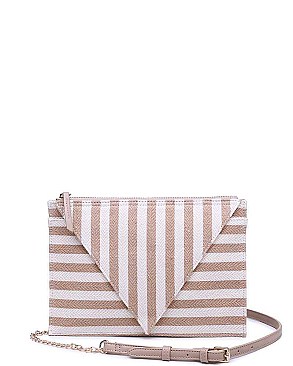 LUXURY BARCELONA TRIANGULAR FLAP CLUTCH BAG WITH LONG STRAP JY-17545ML