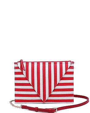 LUXURY BARCELONA TRIANGULAR FLAP CLUTCH BAG WITH LONG STRAP JY-17545ML