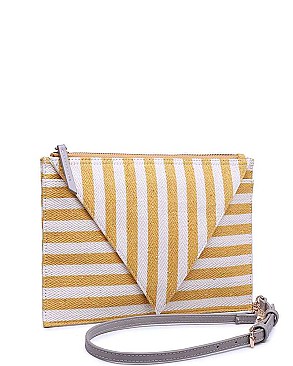 LUXURY BARCELONA TRIANGULAR FLAP CLUTCH BAG WITH LONG STRAP JY-17545ML