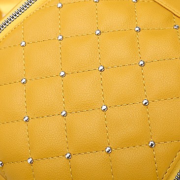 QUILTED - STUDDED CONVERTIBLE CHANGING SATCHEL / BACKPACK