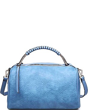 LUXURY PETRA FAUX LEATHER SATCHEL BAG WITH LONG STRAP JY-17568ML