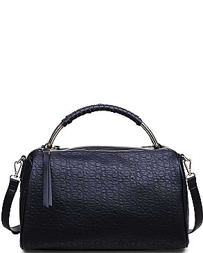 LUXURY PETRA FAUX LEATHER SATCHEL BAG WITH LONG STRAP JY-17568ML