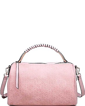 LUXURY PETRA FAUX LEATHER SATCHEL BAG WITH LONG STRAP JY-17568ML