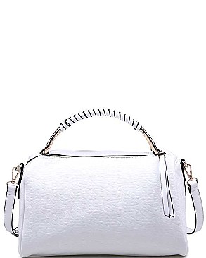 LUXURY PETRA FAUX LEATHER SATCHEL BAG WITH LONG STRAP JY-17568ML