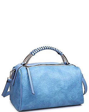 LUXURY PETRA FAUX LEATHER SATCHEL BAG WITH LONG STRAP JY-17568ML