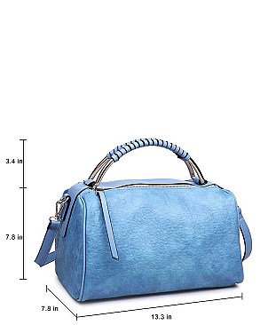 LUXURY PETRA FAUX LEATHER SATCHEL BAG WITH LONG STRAP JY-17568ML