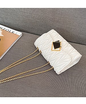 Quilted - Chevron Chain Shoulder Bag
