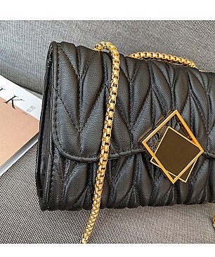 Quilted - Chevron Chain Shoulder Bag