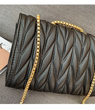 Quilted - Chevron Chain Shoulder Bag