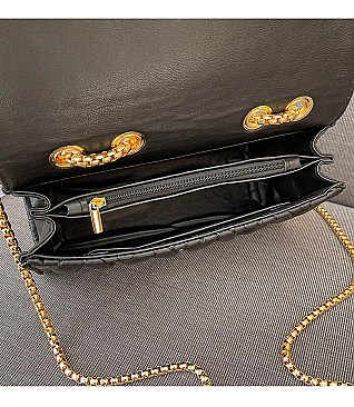 Quilted - Chevron Chain Shoulder Bag