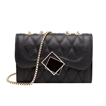 Quilted - Chevron Chain Shoulder Bag