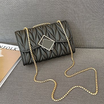 Quilted - Chevron Chain Shoulder Bag