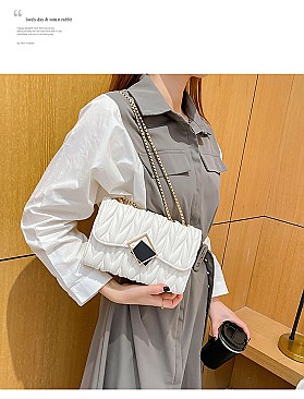 Quilted - Chevron Chain Shoulder Bag