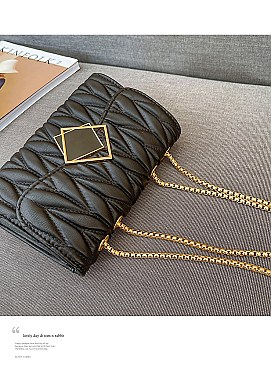 Quilted - Chevron Chain Shoulder Bag