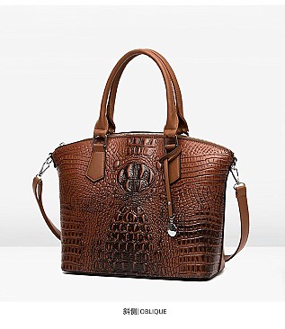 3 IN 1 CROCODILE PATTERN SATCHEL SET