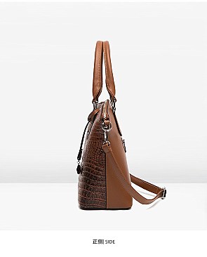 3 IN 1 CROCODILE PATTERN SATCHEL SET