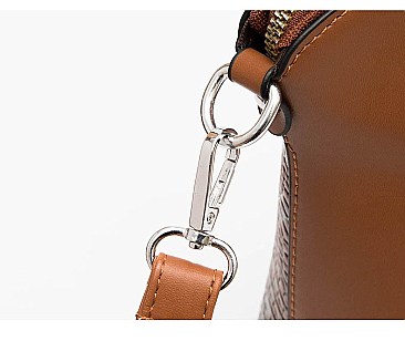 3 IN 1 CROCODILE PATTERN SATCHEL SET