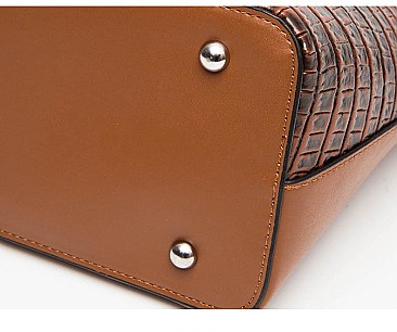 3 IN 1 CROCODILE PATTERN SATCHEL SET