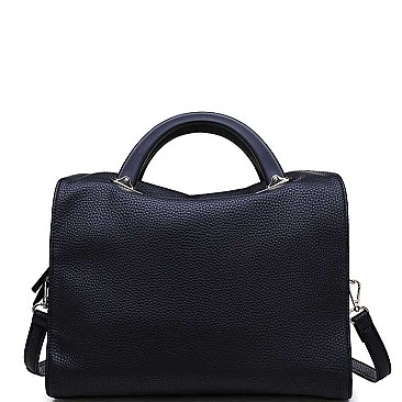 LUXURIOUS AMELIE PEBBLED VEGAN LEATHER LONG STRAP SATCHEL JY17631