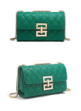 Quilted Accented Chain Cross Body Shoulder Bag