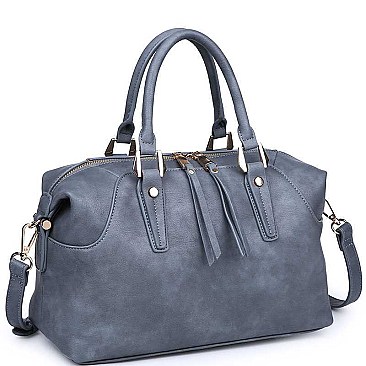 LUXURIOUS VEGAN LEATHER EMMERSON LONG STRAP SATCHEL BAG JY17798