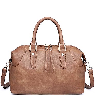 LUXURIOUS VEGAN LEATHER EMMERSON LONG STRAP SATCHEL BAG JY17798