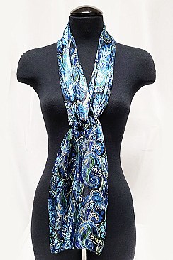 PACK OF (12 PCS) Paisley Print Silky Scarves