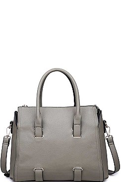 LUXURY VERONA FAUX LEATHER SATCHEL WITH LONG STRAP JY-18019ML