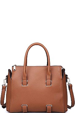 LUXURY VERONA FAUX LEATHER SATCHEL WITH LONG STRAP JY-18019ML