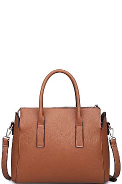 LUXURY VERONA FAUX LEATHER SATCHEL WITH LONG STRAP JY-18019ML