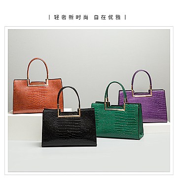 2 IN 1 CROCODILE PATTERN SATCHEL SET