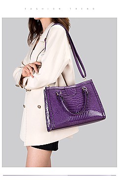 2 in 1 Crocodile Boutique Satchel Wallet Set