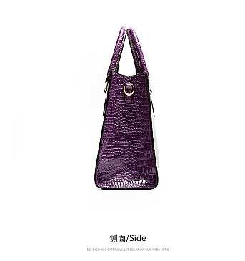 2 in 1 Crocodile Boutique Satchel Wallet Set