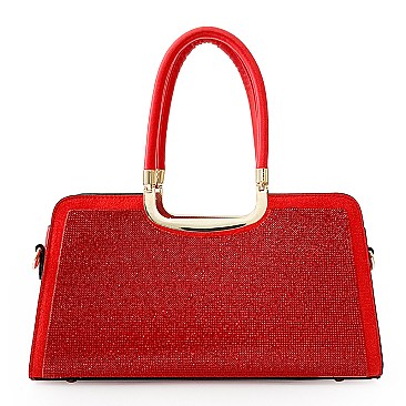 Top Handle Rhinestone Satchel Purse