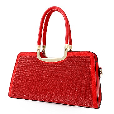 Top Handle Rhinestone Satchel Purse