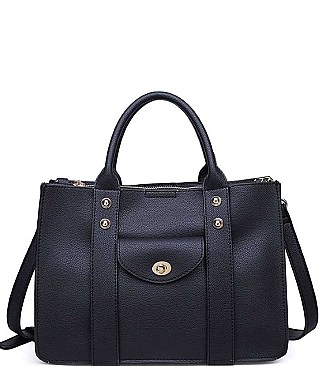CLASSIC ROCKEFELLER SATCHEL BAG WITH LONG STRAP JY-18121ML