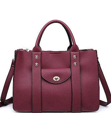 CLASSIC ROCKEFELLER SATCHEL BAG WITH LONG STRAP JY-18121ML