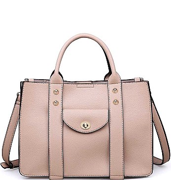 CLASSIC ROCKEFELLER SATCHEL BAG WITH LONG STRAP JY-18121ML