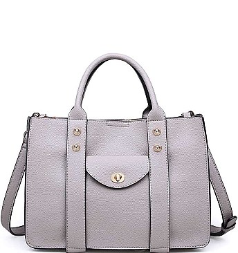CLASSIC ROCKEFELLER SATCHEL BAG WITH LONG STRAP JY-18121ML