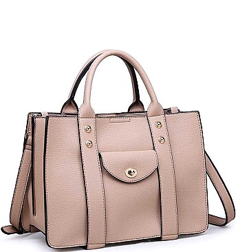 CLASSIC ROCKEFELLER SATCHEL BAG WITH LONG STRAP JY-18121ML