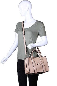 CLASSIC ROCKEFELLER SATCHEL BAG WITH LONG STRAP JY-18121ML