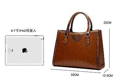 3 in 1 Crocodile Accent Satchel Wallet Set