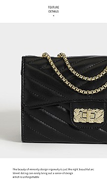 Quilted Twist Lock Chained Shoulder Bag