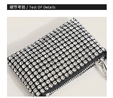 Small Rhinestone & Chain Shoulder Cross-Body Bag