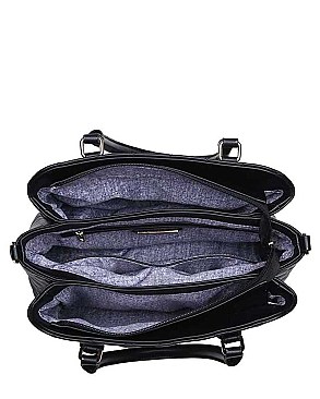 STYLISH QUILTED VEGAN LEATHER LUXURY CLAYTON SATCHEL BAG WITH LONG STRAP JY-18216