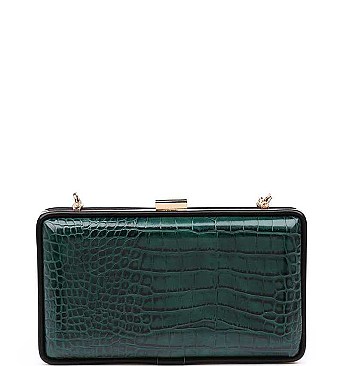 STYLISH LUXURY ELIZABETH CROC BOX CLUTCH WITH CHAIN JY-18387C