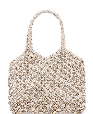 ELEGANT MYKONOS WOVEN TOTE BAG JY-18527